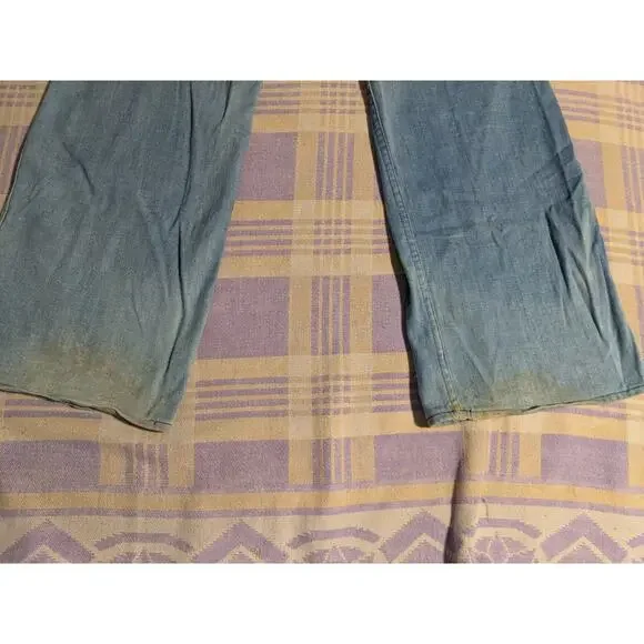 Vintage 70s Levis Flare Bell Bottom Jeans Pants White Tab Painted 36x30 Grateful